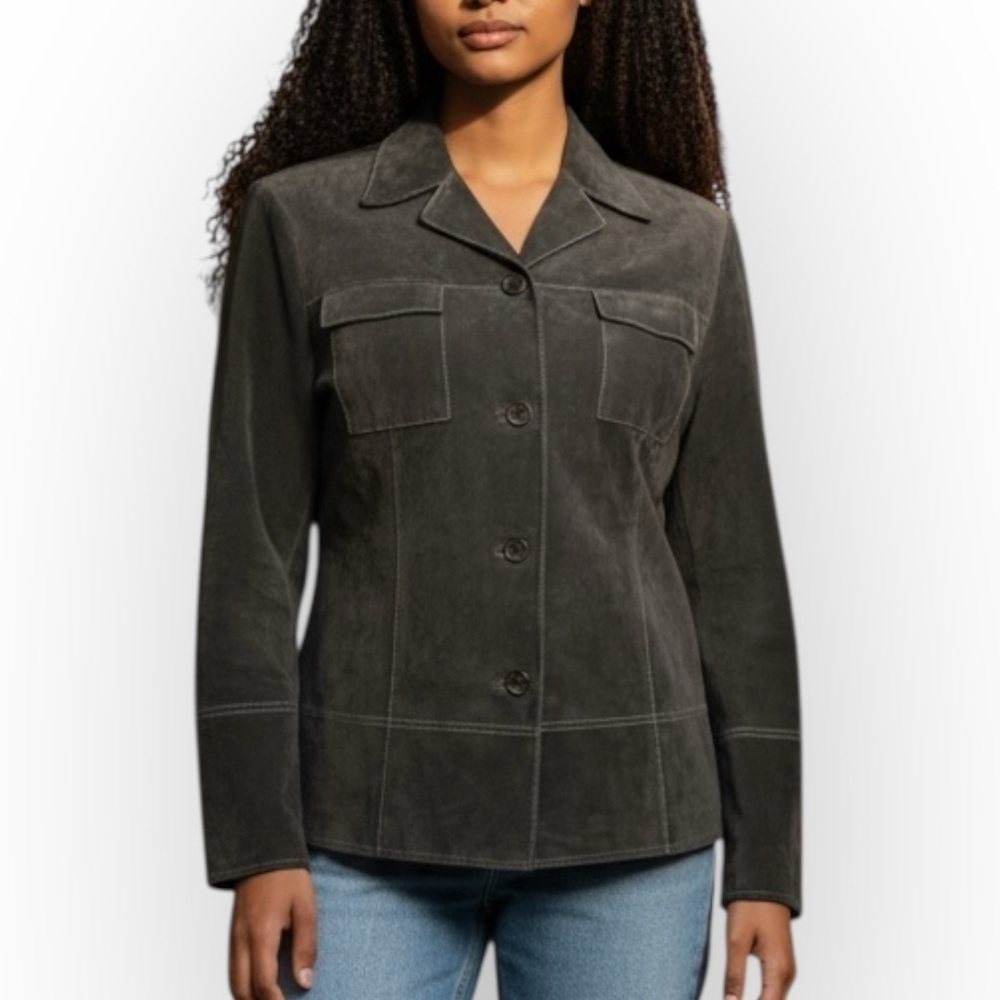 Classic Entier Black Suede Leather Jacket (854)